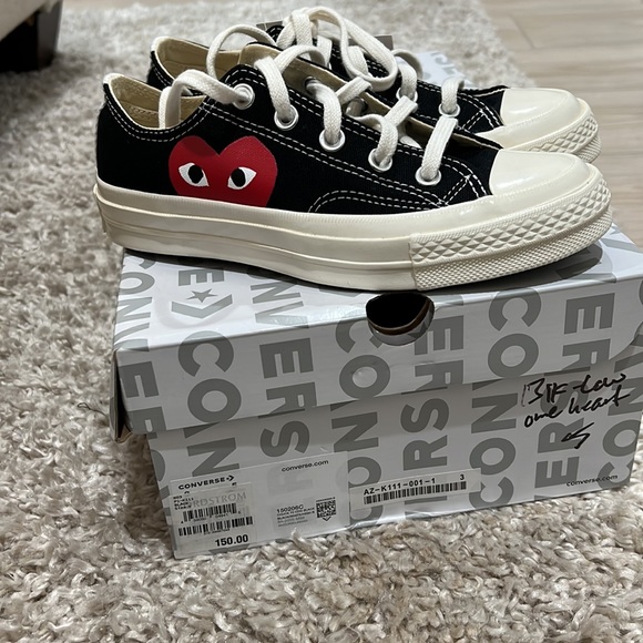 CONVERSE X COMME DES GARCONS PLAY ALL STAR CHUCK '70 OX - BLACK - Picture 8 of 8